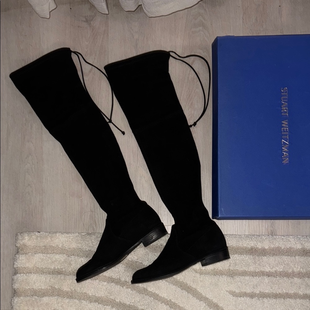 Stuart Weitzman Lowland Black Over-the-Knee Boots